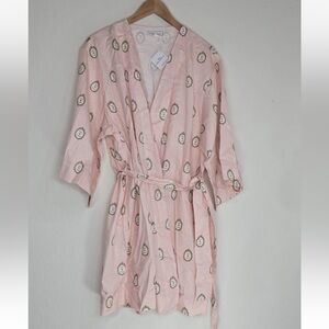 Toss Designs Press For Champagne Print Lightweight Robe Wedding One Size NEW